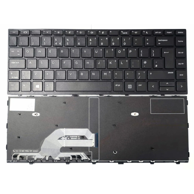 HP 430 G5, 440 G5, 445 G5, 640 G4 G5, black frame UK keyboard OEM - main product image