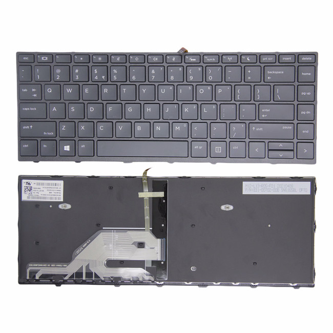 HP 430 G5, 440 G5, 445 G5, 640 G4 G5, black frame backlit US keyboard original - main product image