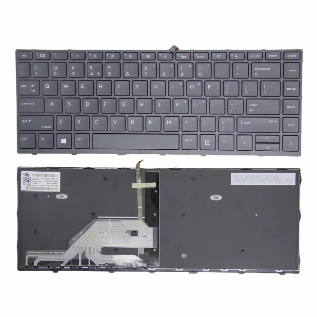 HP 430 G5, 440 G5, 445 G5, 640 G4 G5, black frame backlit US keyboard original - main product image