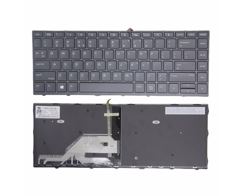 HP 430 G5, 440 G5, 445 G5, 640 G4 G5, black frame backlit US keyboard original - additional view 