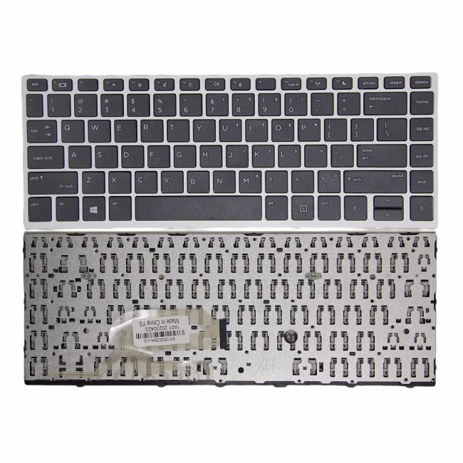 HP 430 G5, 440 G5, 445 G5, 640 G4 G5, silver frame US keyboard OEM - main product image