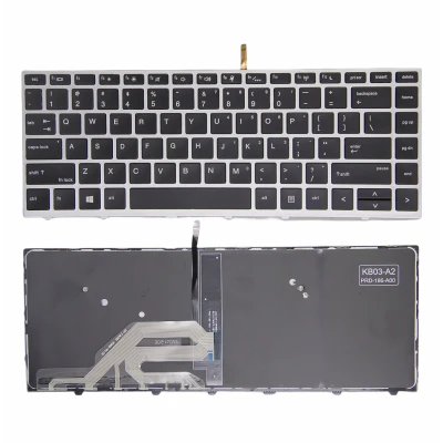 HP 430 G5, 440 G5, 445 G5, 640 G4 G5, silver frame backlit US keyboard OEM