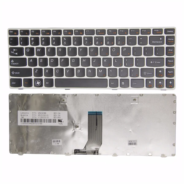 Lenovo G480 G400 G405 G490 G410 G485 Z480 Z485 Z380 Z385 white frame US keyboard - main product image