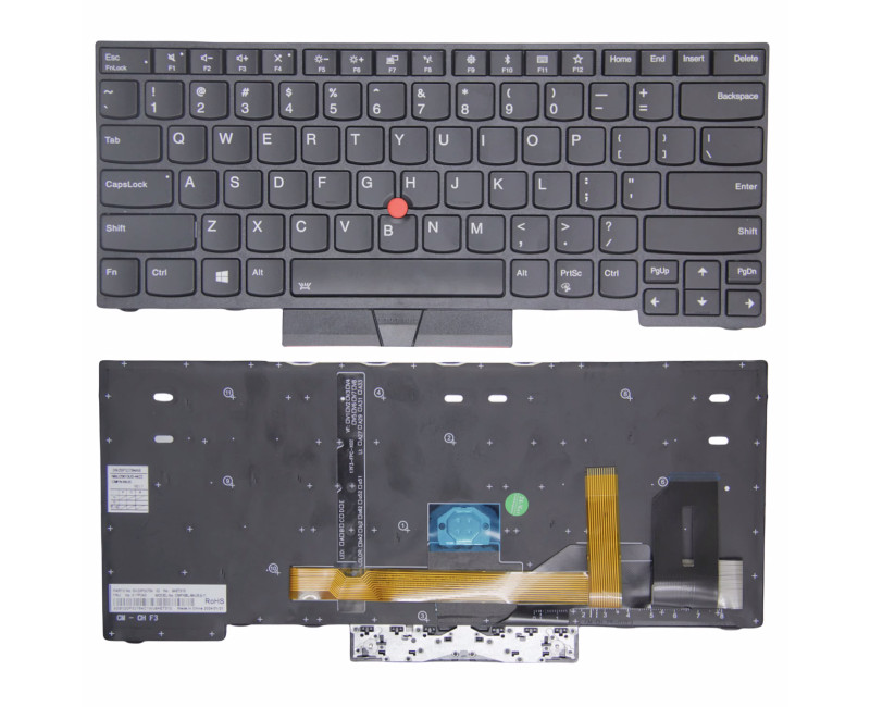 Lenovo R490 E485 R485 P43S S2 yoga 3RD Gen 3 S2 4TH 5TH black frame backlit US keyboard OEM - additional view 