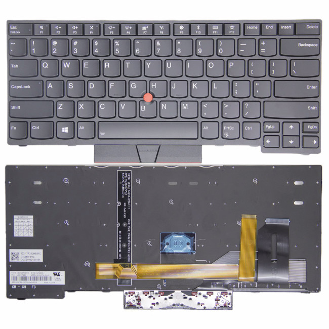 Lenovo R490 E485 R485 P43S S2 yoga 3RD Gen 3 S2 4TH 5TH black frame backlit US keyboard - main product image