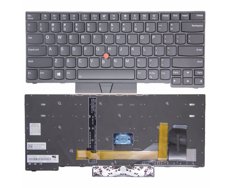 Lenovo R490 E485 R485 P43S S2 yoga 3RD Gen 3 S2 4TH 5TH black frame backlit US keyboard - additional view 