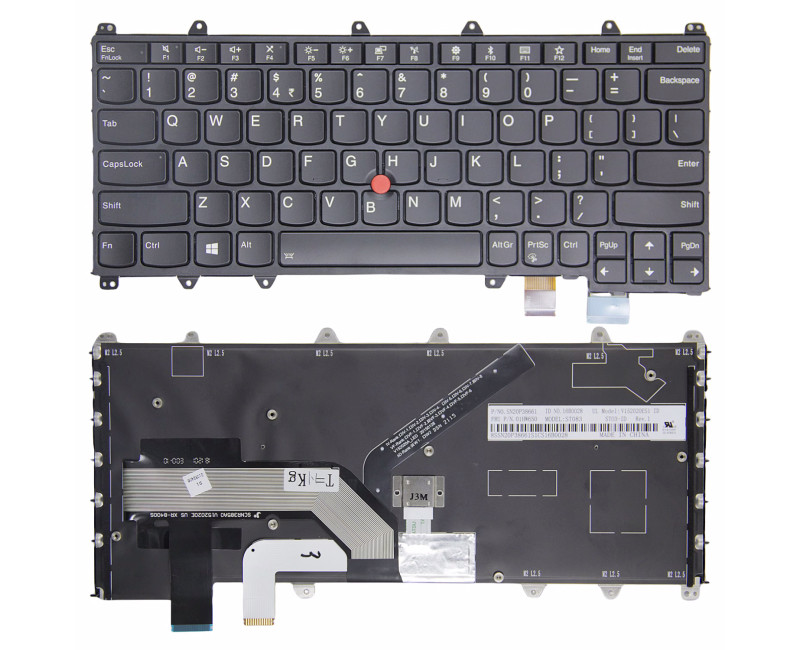 Lenovo yoga 260 yoga 370 X380 S1 Gen 2 Gen 3 Gen 4 black backlit US keyboard - additional view 