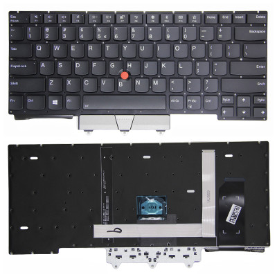 Lenovo Thinkpad E14 GEN 1, E14 GEN 2, E14 GEN 3, E14 GEN 4, R14 Gen 2, S3 Gen 2, black backlit US keyboard original silver