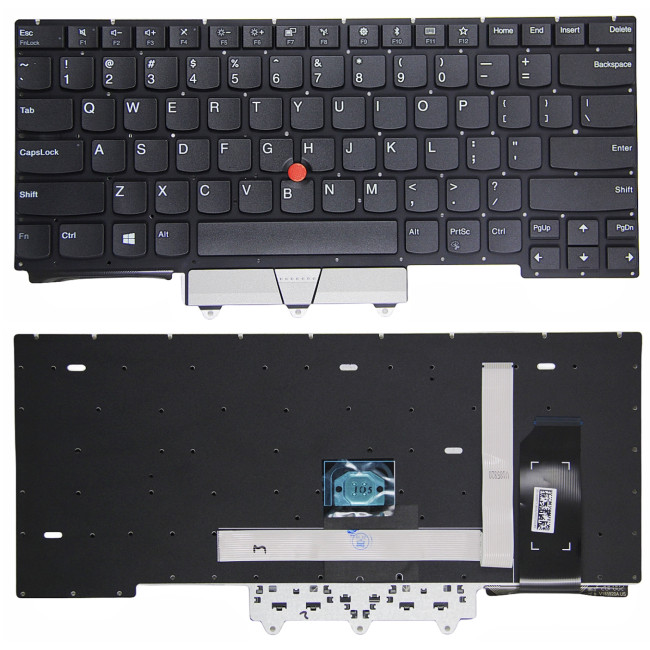 Lenovo Thinkpad E14 GEN 1, E14 GEN 2, E14 GEN 3, E14 GEN 4, R14 Gen 2, S3 Gen 2, black US keyboard original silver - main product image