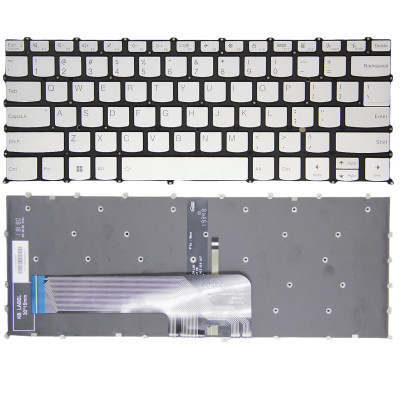 Lenovo IdeaPad 14 ALC7, IdeaPad 14 IJL7,IdeaPad 14 iAU7, 2022, IdeaPad 14s ALC, IdeaPad 14s ITL, 2021 F10 lock silver backlit US keyboard