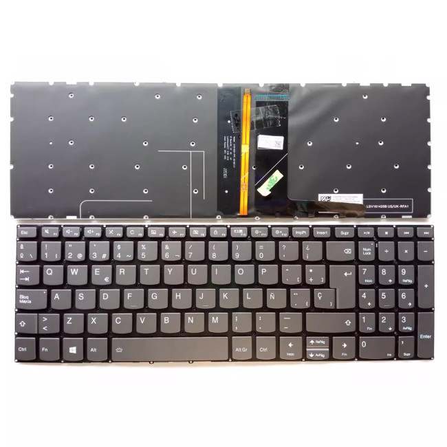 Lenovo IdeaPad 320-15 320-15IAP 320-15ABR AST ISK gray backlit Spanish SP keyboard - main product image