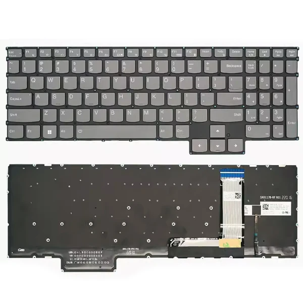 Lenovo IdeaPad Gaming 3 16IAH7 16ARH7 15IAH7 15ARH7 Y9000X R9000X 2022 gray backlit US keyboard - main product image