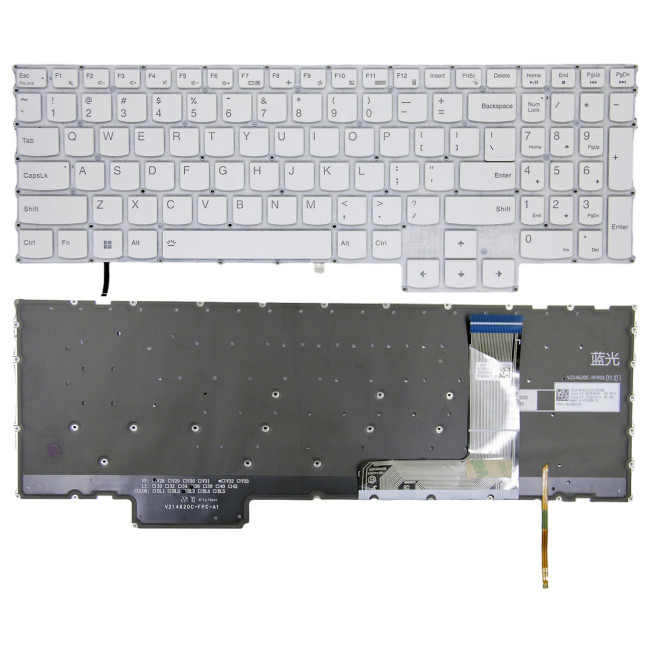 Lenovo IdeaPad Gaming 3 16IAH7, Gaming 3 16ARH7, Gaming 3 15IAH7, Gaming 3 15ARH7, Y9000X R9000X 2022, white backlit US keyboard - main product image