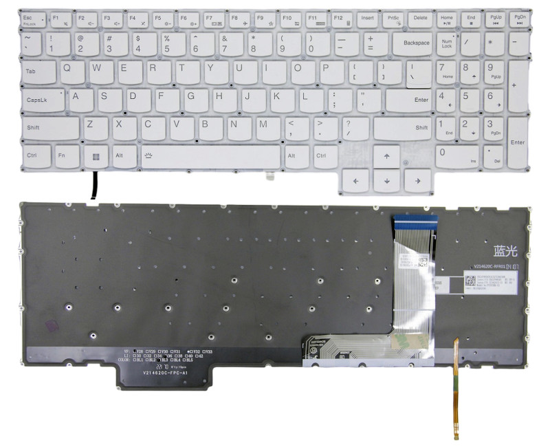 Lenovo IdeaPad Gaming 3 16IAH7, Gaming 3 16ARH7, Gaming 3 15IAH7, Gaming 3 15ARH7, Y9000X R9000X 2022, white backlit US keyboard - additional view 