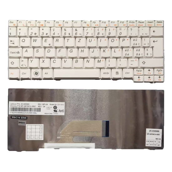 Lenovo IdeaPad S11 S10-2 S10-2C S10-3C V103802BS1 white Swiss SW keyboard - main product image