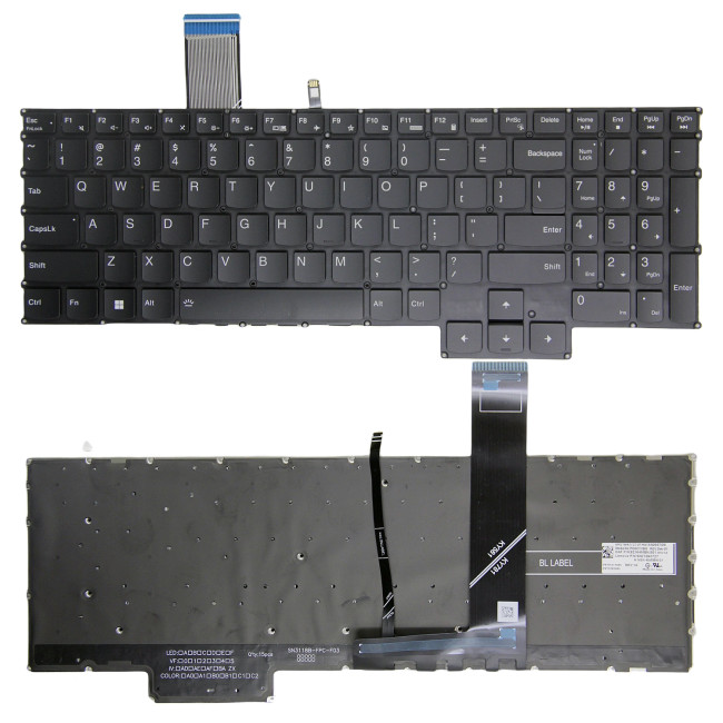Lenovo R9000P Y9000P 2022 2023 2024, Y7000P 2022, black backlit US keyboard - main product image