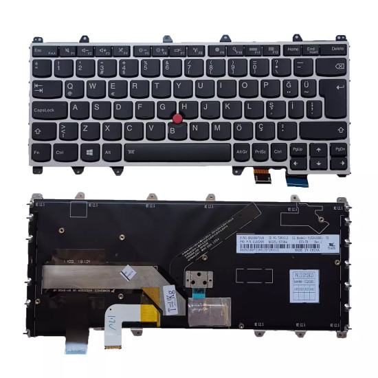 Lenovo THINKPAD yoga 260 370 X380 silver frame backlit Turkish TR keyboard - main product image