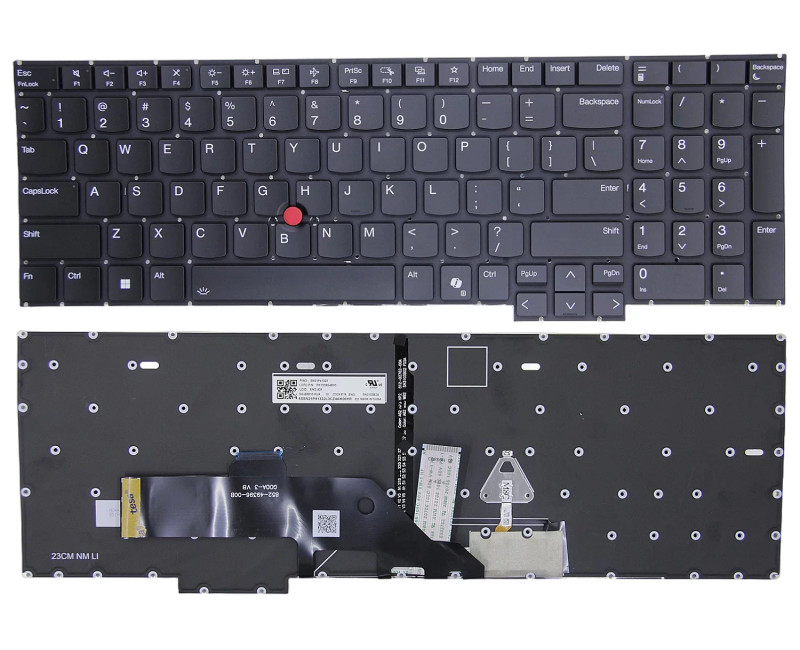 Lenovo Thinkpad E16 Gen 1, Thinkpad E16 Gen 2, black backlit US keyboard AI - additional view 