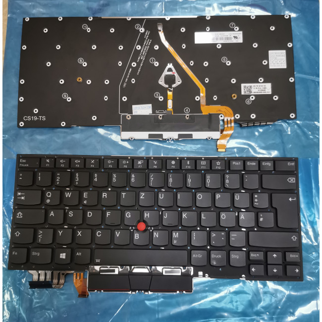 Lenovo Thinkpad X1 Carbon 7th Gen 2019, X1 Carbon 8th Gen 2020 backlit Germany DE keyboard original - main product image