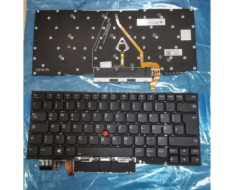 Lenovo Thinkpad X1 Carbon 7th Gen 2019, X1 Carbon 8th Gen 2020 backlit Germany DE keyboard original - additional view 