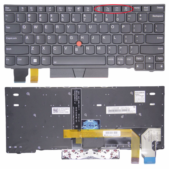 Lenovo Thinkpad X280 A285 X390 X395, X13 Gen 1, L13 Gen 1 Gen 2, L13 yoga Gen 1 black frame backlit call US keyboard original - main product image