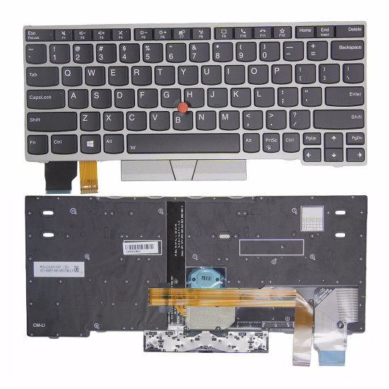 Lenovo Thinkpad X280 A285 X390 X395, X13 Gen 1, L13 Gen 1 Gen 2, L13 yoga Gen 1 silver frame backlit US keyboard original - main product image