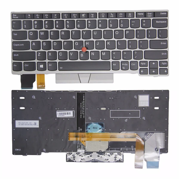 Lenovo Thinkpad X280 A285 X390 X395, X13 Gen 1, L13 Gen 1 Gen 2, L13 yoga Gen 1 silver frame backlit US keyboard original - main product image