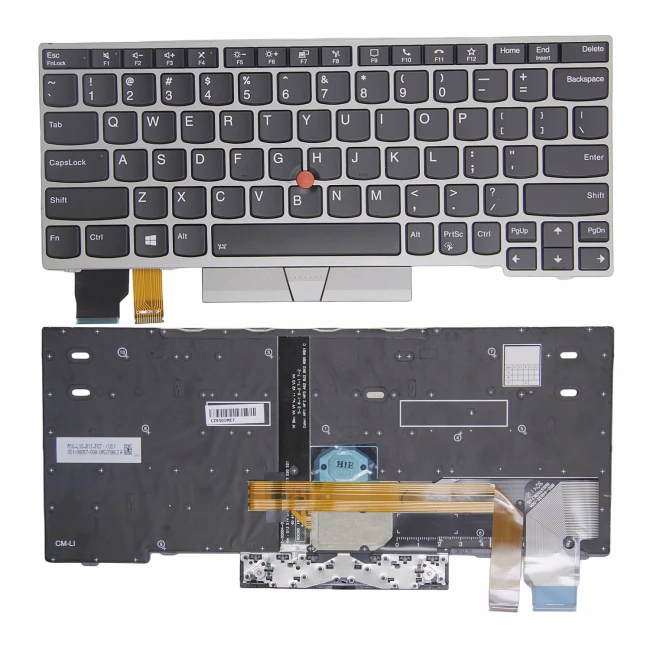 Lenovo Thinkpad X280 A285 X390 X395, X13 Gen 1, L13 Gen 1 Gen 2, L13 yoga Gen 1 silver frame backlit US keyboard original - main product image