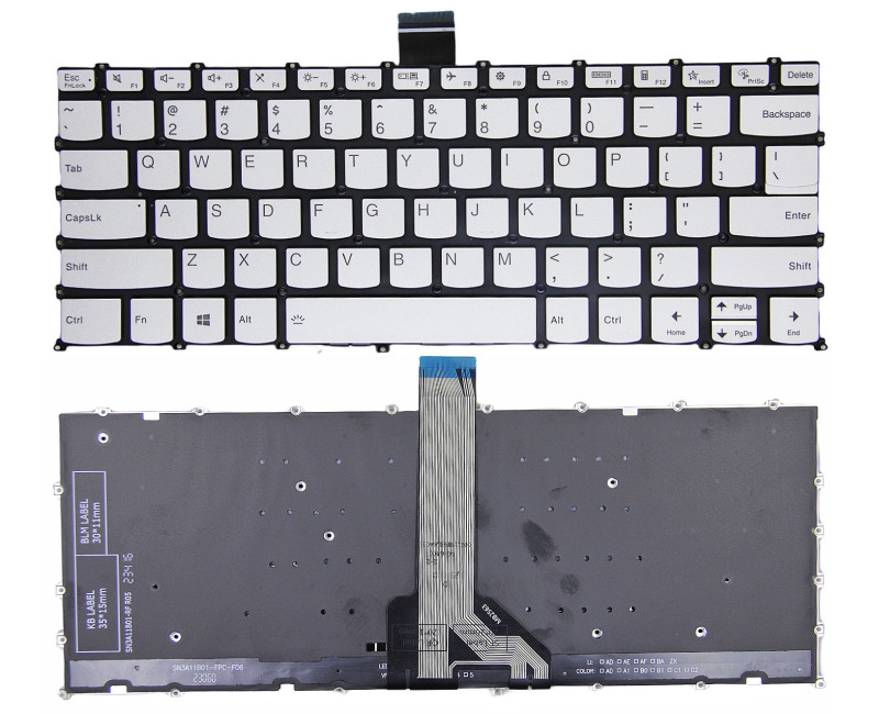 Lenovo XIAOXIN Air14 2023 IRL8 IAP8 IRP8 IAH8 Pro14 IRH8 silver backlit US keyboard - additional view 