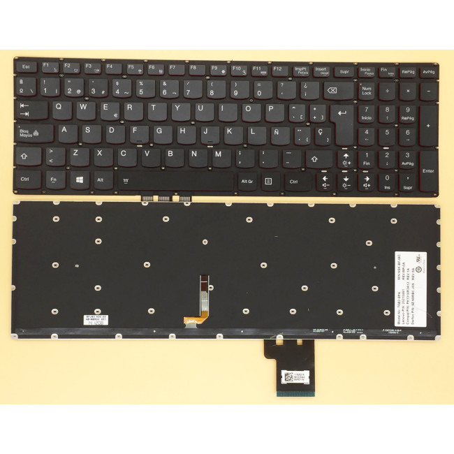 Lenovo Y50 Y50-70 U530 U530P-IFI red backlit Spanish SP keyboard - main product image