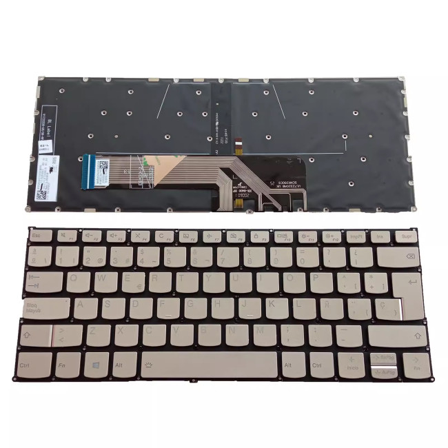 Lenovo yoga 530-14IKB 530-14ARR 730-13IKB gold backlit Spanish SP keyboard - main product image