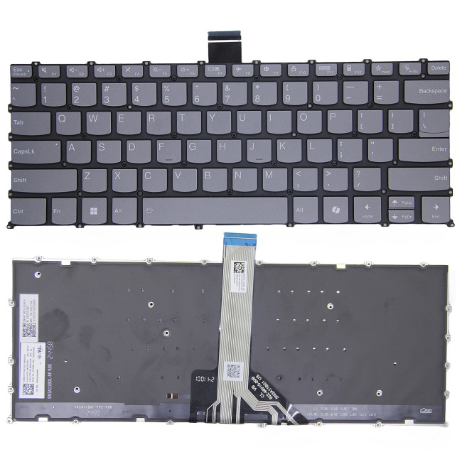 Lenovo yoga Slim 6 14IAP8 14IRP8 14APU8 14IRH8, gray backlit US keyboard AI - main product image