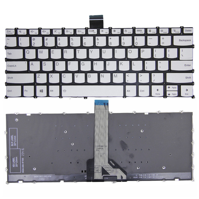 Lenovo yoga Slim 6 14IAP8 14IRP8 14APU8 14IRH8, silver backlit US keyboard - main product image
