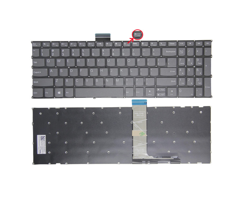 Lenovo yoga Slim 7-15ITL05, yoga Slim 7-15IIL05, yoga Slim 7-15ITL5, yoga Slim 7-15imh05, gray F10 LOCK US keyboard - additional view 