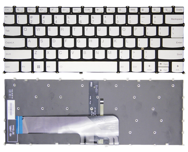 Lenovo IdeaPad Slim 3 14IRU9, Slim 3 14ITN9, F10 lock silver backlit US keyboard - additional view 