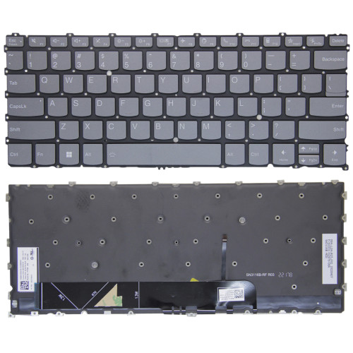 Lenovo thinkbook 13S G4+ IAP, thinkbook 13S G3 IAP, yoga 6 13ALC7, yoga 6 13ABR8, K3-ACN 2022, gray backlit US keyboard - main product image