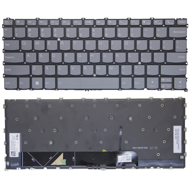Lenovo thinkbook 13S G4+ IAP, thinkbook 13S G3 IAP, yoga 6 13ALC7, yoga 6 13ABR8, K3-ACN 2022, gray backlit US keyboard - main product image