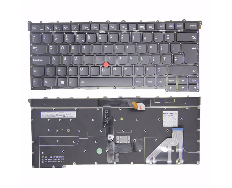 LENOVO thinkpad X1 Carbon 3th Gen 2015 backlit UK keyboard original