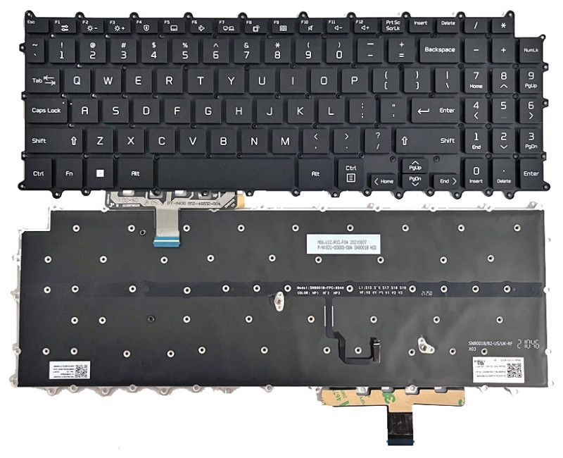 LG gram 15Z90P, 15Z95P, 16Z90P, 16Z90PF, 16Z95P, black backlit US keyboard - additional view 