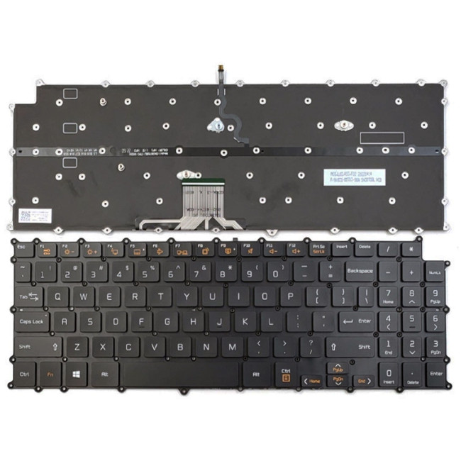 LG gram 15Z980, 15Z990, 15ZB990, 15ZD990, 15Z90N, 15Z90C, 15Z95N, 17Z990, 17ZB990, 17ZD990, 17ZB990, 17ZD990, black backlit US keyboard - main product image