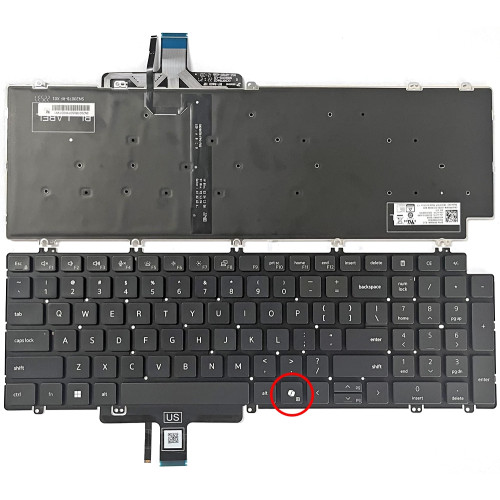 Dell Latitude 3540 5531 5540 backlit US keyboard AI