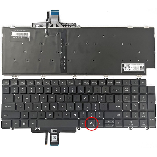 Dell Latitude 3540 5531 5540 backlit US keyboard AI - main product image
