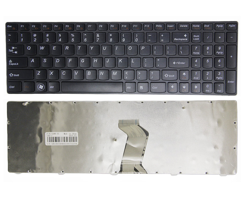 Lenovo G580 G590 Z580 Z585 G585 G780 black frame US keyboard OEM - additional view 