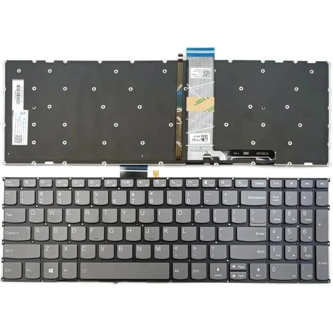 Lenovo IdeaPad 5-15iil05 5-15are05 5-15itl05 5-15alc05 F10 call gray backlit US keyboard - main product image