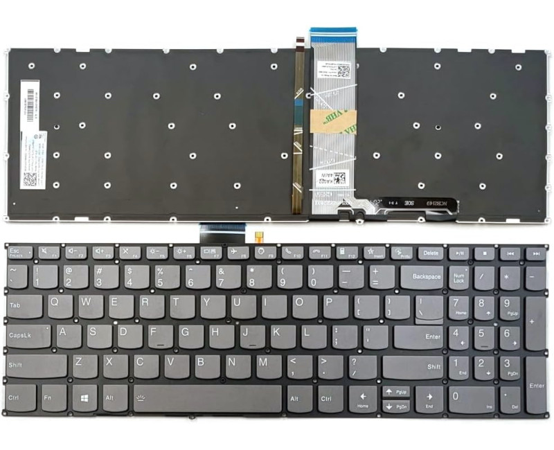 Lenovo IdeaPad 5-15iil05 5-15are05 5-15itl05 5-15alc05 F10 call gray backlit US keyboard
