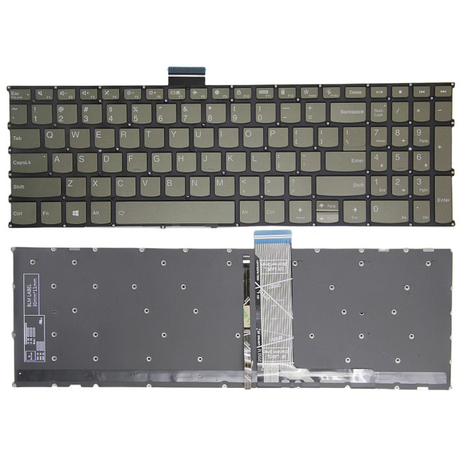 Lenovo IdeaPad 5-15iil05 5-15are05 5-15itl05 5-15alc05 F10 lock green backlit US keyboard - main product image