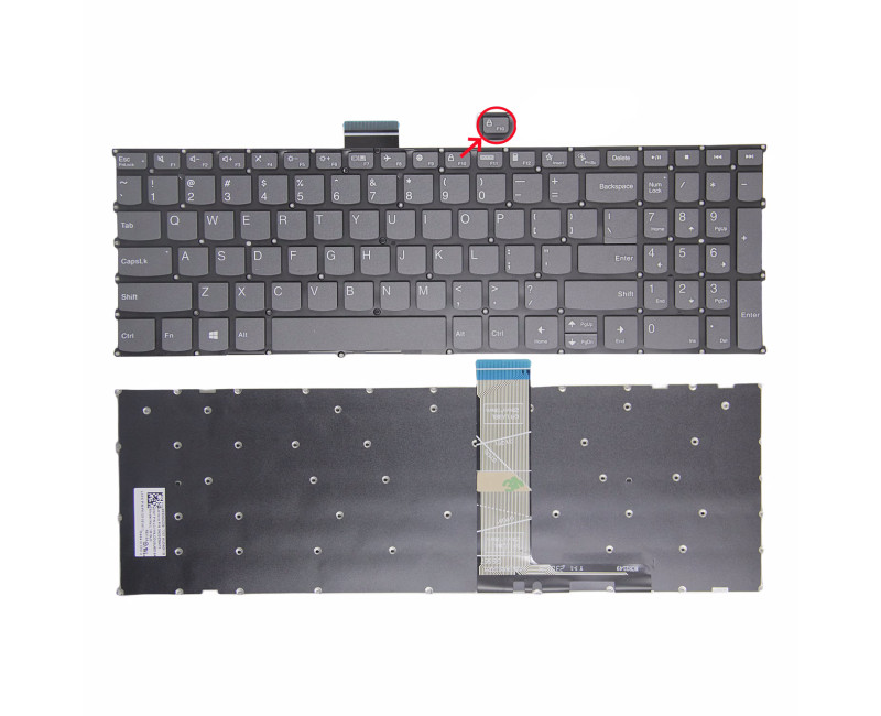 Lenovo IdeaPad Slim 3 15ABR8 15AMN8 15IAH8 15IRH8 15IRU8 gray F10 lock US keyboard
