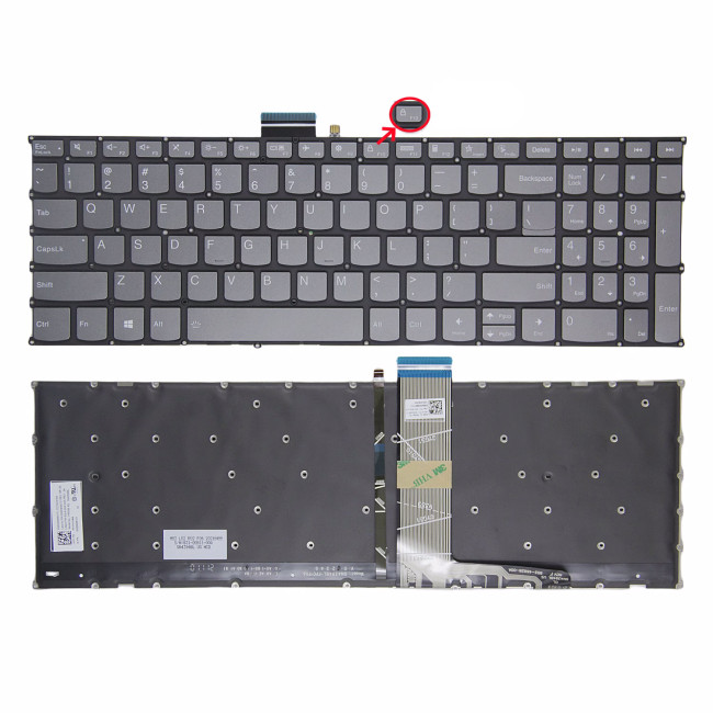 Lenovo IdeaPad Slim 5 16ABR8 16IAH8 16IRL8, gray backlit F10 lock US keyboard - main product image