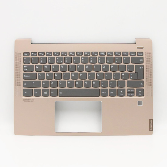Lenovo Ideapad S540-14API Teclado Rose Gold fingerprint hole backlit UK keyboard palmrest - main product image