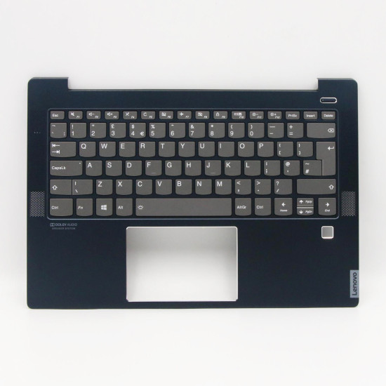 Lenovo Ideapad S540-14API Teclado blue fingerprint hole backlit UK keyboard palmrest - main product image